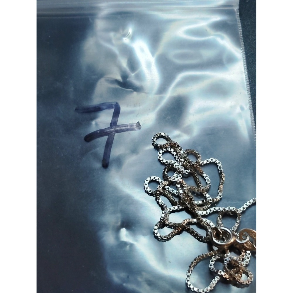 FAS Sterling Silver 925 Box Chain Necklace 18 inch Italy Minimalist Silver